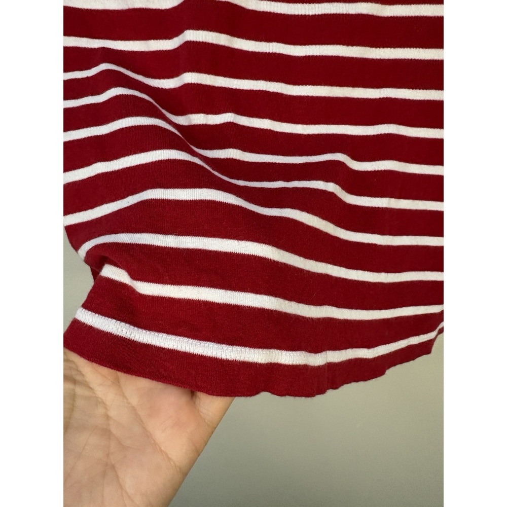 Lauren Ralph Lauren Womens Shirt Sz M Stripe Red White Naut Cuffed Half Sleeve - Picture 8 of 11